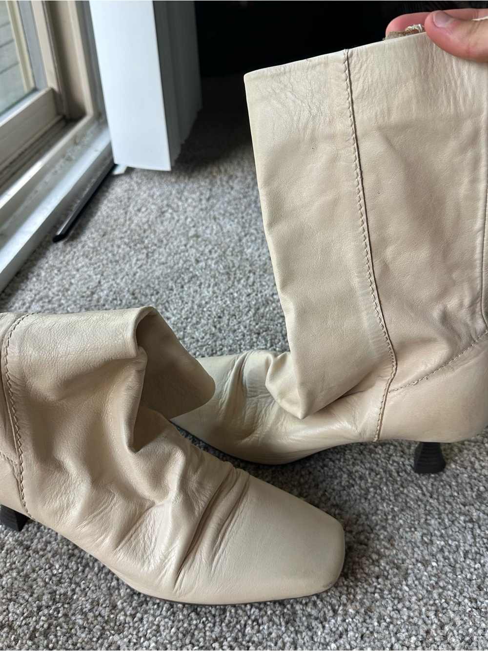 Free People Marcella square Women's Mid-Calf Boot in Cream